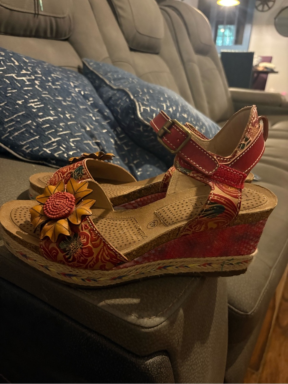 L’Artiste Sunflower low wedge sandals